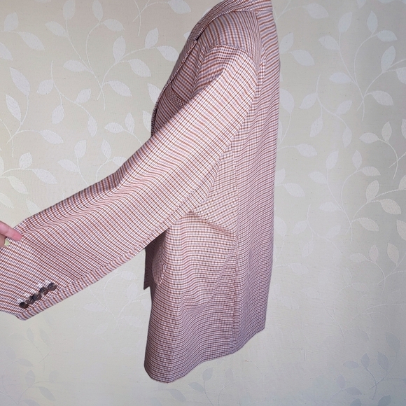 1. State Plaid Blazer Retro Twee Pattern Double Breasted Jacket Orange 22 W - Picture 8 of 13